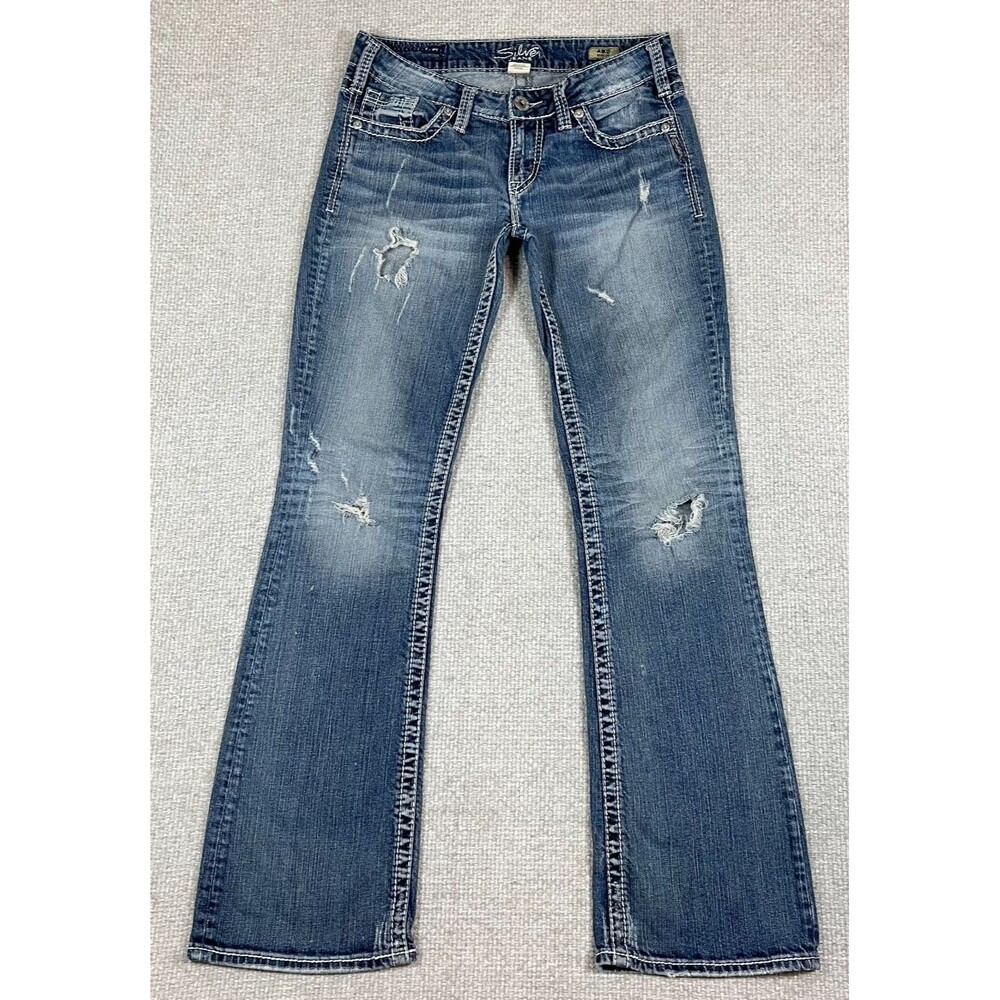 Silver Jeans Aiko Bootcut Jeans Women's 28 Blue Denim Y2K Grunge